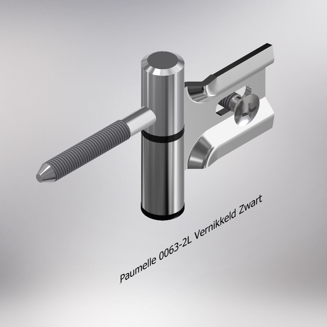 Paumelle 0063-2L Compleet, M7, Ring+Dop Zwart, Vernikkeld