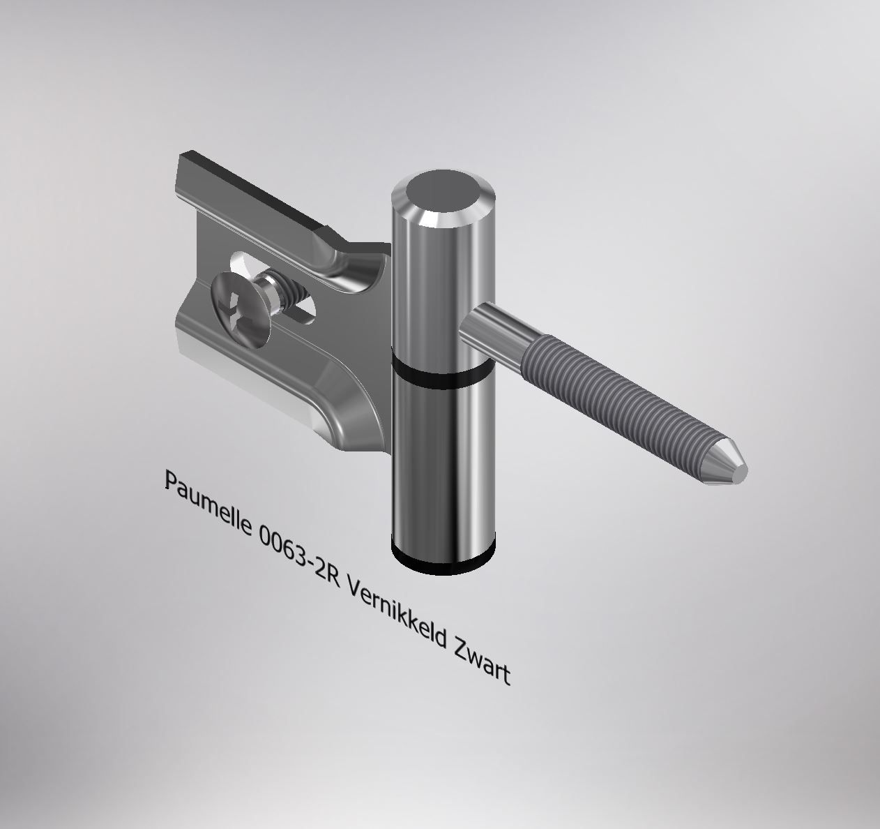 Paumelle 0063-2R Compleet, M7, Ring+Dop Zwart, Vernikkeld