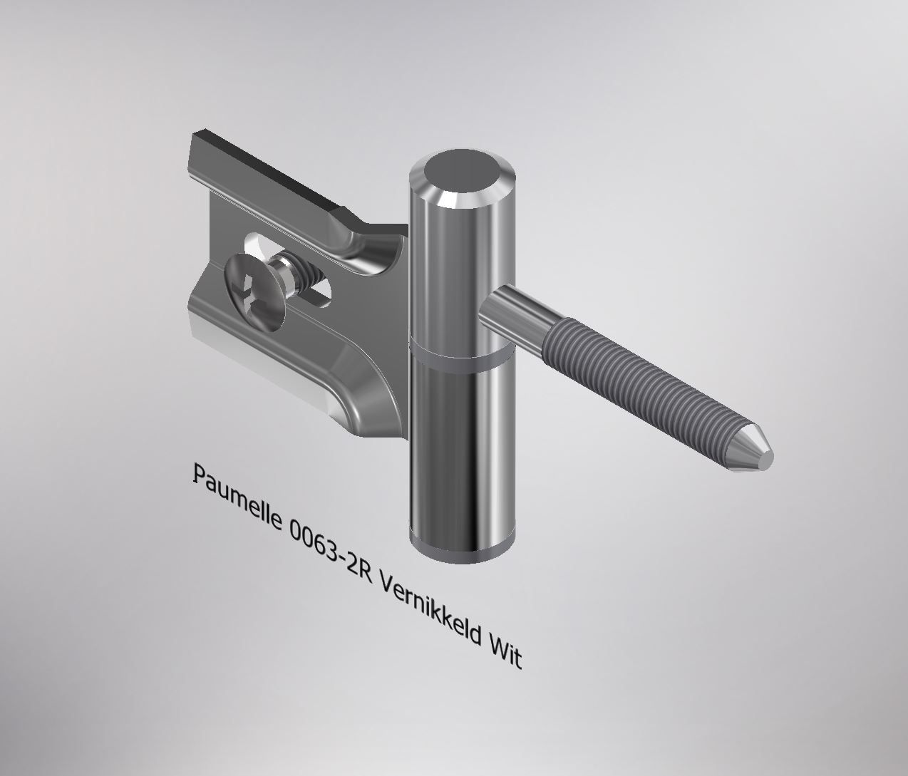 Paumelle 0063-2R Compleet, M7, Ring+Dop Wit, Vernikkeld