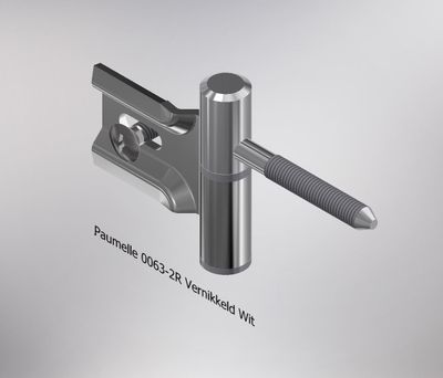 Paumelle 0063-2R Compleet, M7, Ring+Dop Wit, Vernikkeld