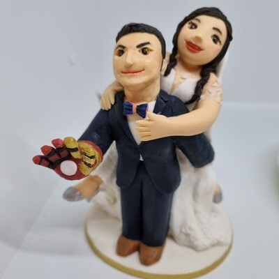 Fondant Cake Topper - Personalised Bridal Couple Figurines