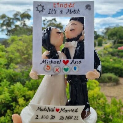 Clay Cake Topper - Personalised Bridal Couple Figurines