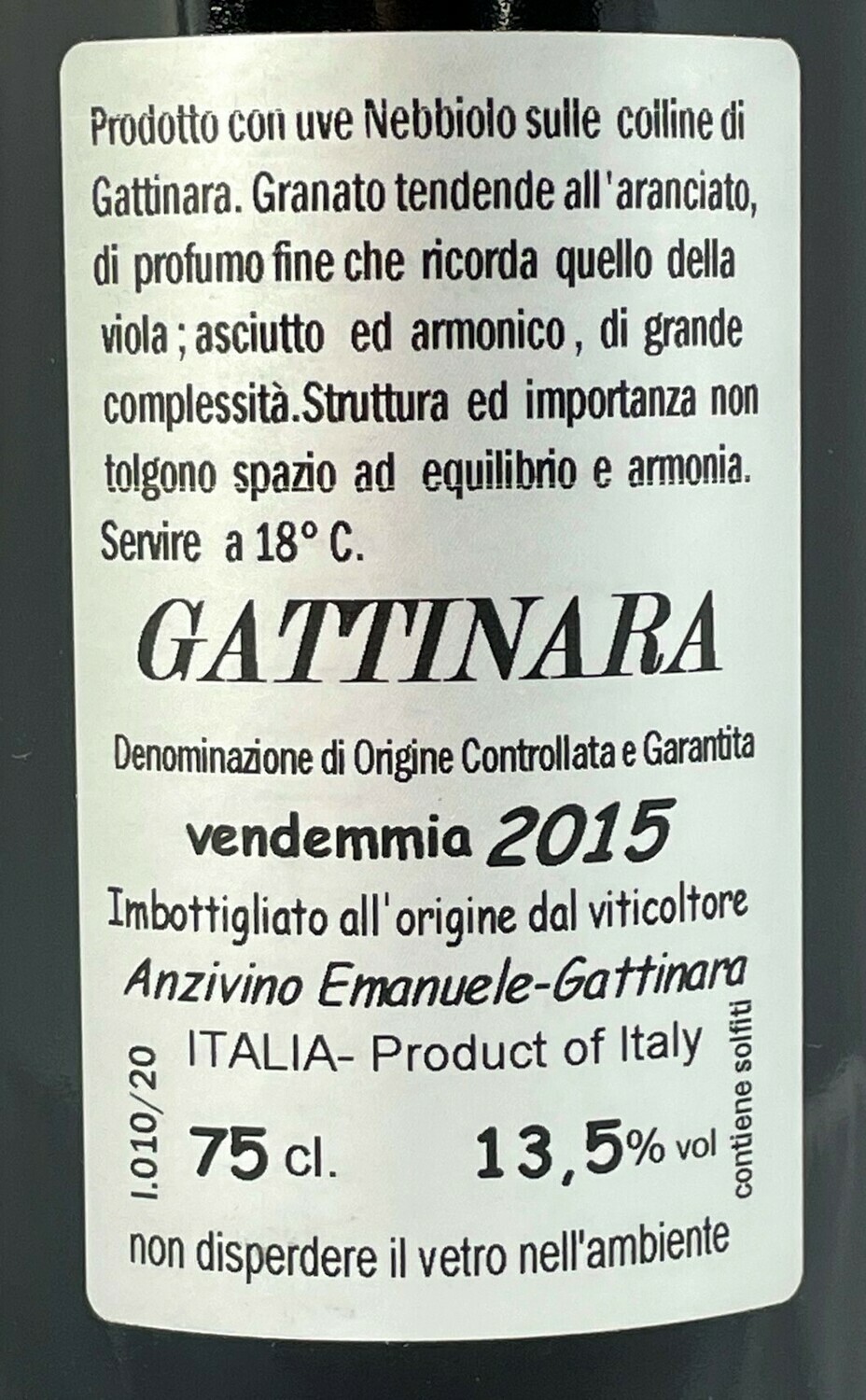 Gattinara DOCG 2015 Rotwein