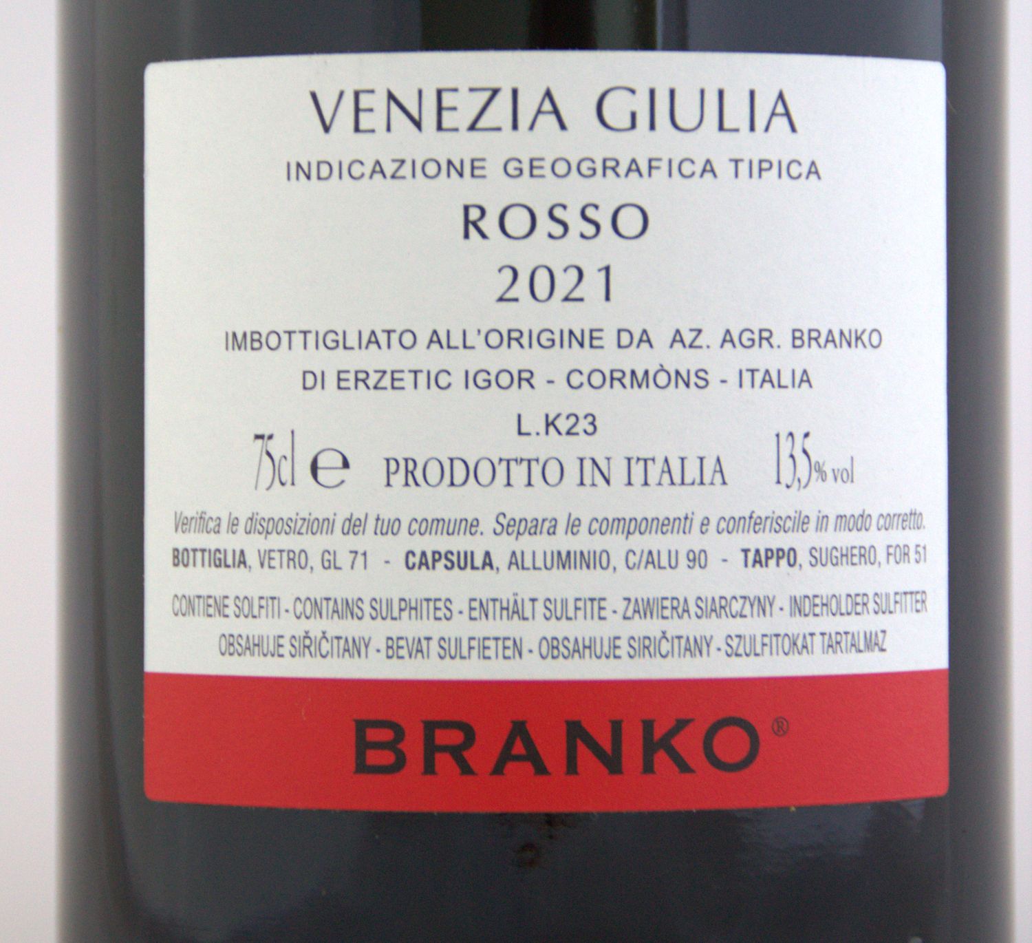 Branko Red IGT 2021 Rotwein