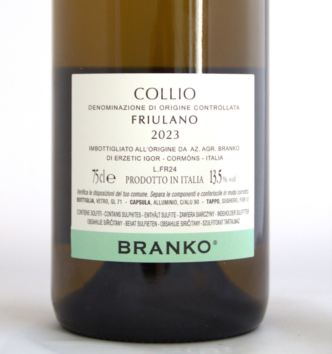 Branko Friulano Vino Bianco 2023 DOC