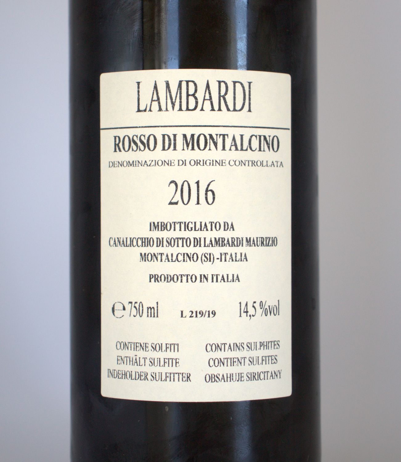 Rosso di Montalcino DOC 2016 Lambardi