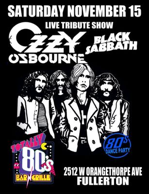 November 15th, 2025 - Saturday - Ozzy Osbourne/Black Sabbath - Live Show