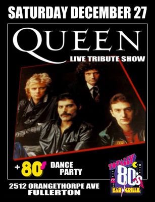 December 27th, 2025- Saturday - Queen - Live Tribute Show