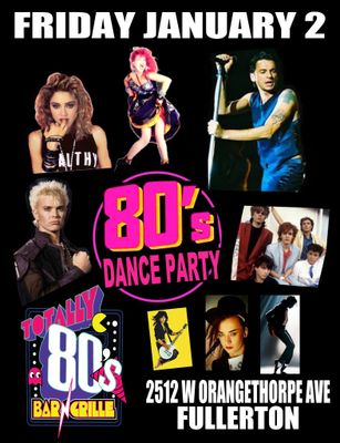 January 2nd, 2026- Friday - 80s Dance Party