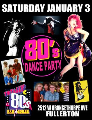 January 3rd, 2026 - Saturday - 80s Dance Party
