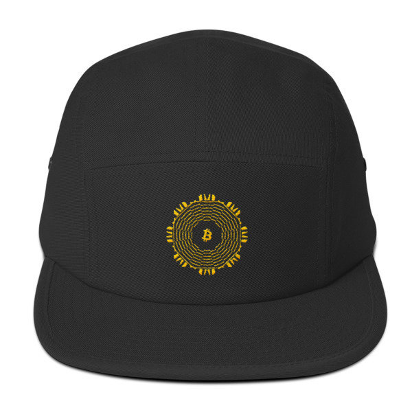 BITCOIN in FULL BLOOM - (FIVE PANEL CAP), Color: Black