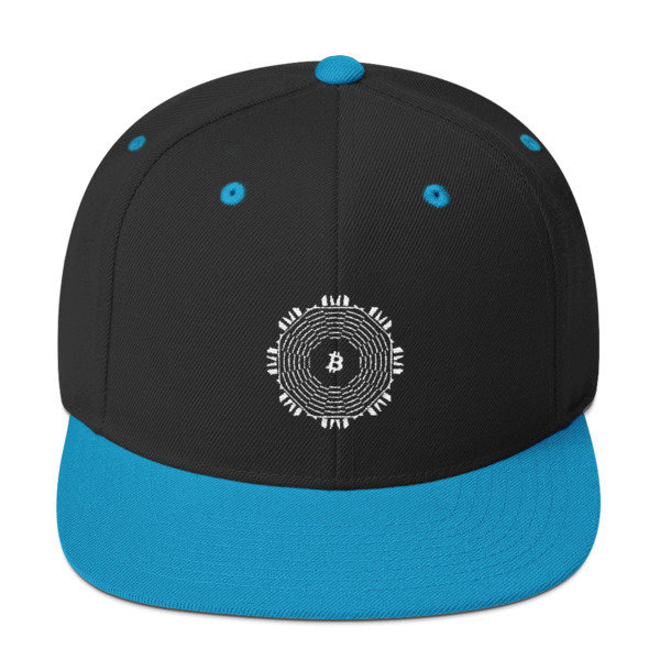 BITCOIN in FULL BLOOM - (SNAPBACK HAT), Color: Black/ Teal