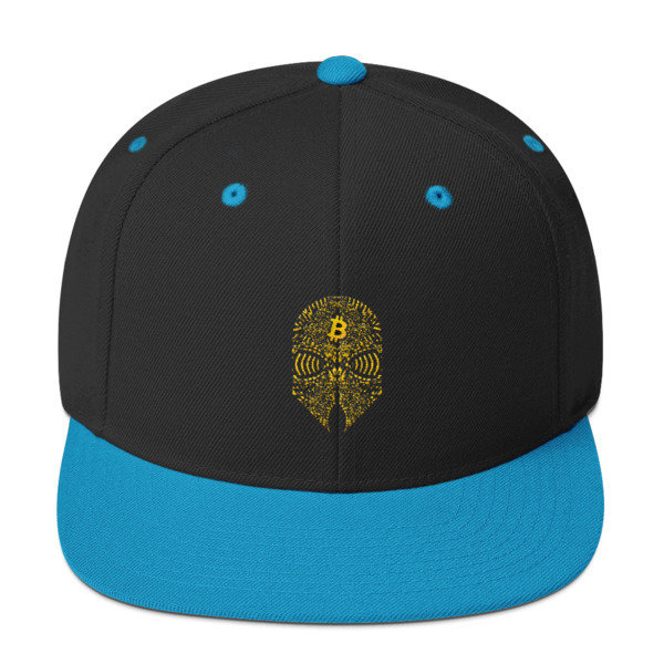 BITCOIN the GIANT- (SNAPBACK HAT), Color: Black/ Teal