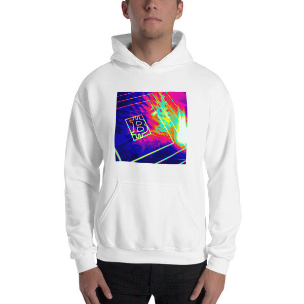 BITCOIN in SPLASHING COLOR - (HOODIE), Color: White, Size: S