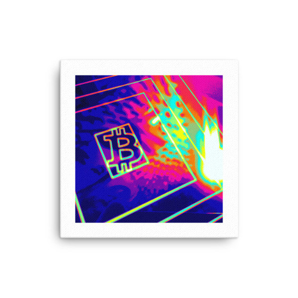 BITCOIN in SPLASHING COLOR - (CANVAS) BITCOIN in SPLASHING COLOR - (CANVAS), Size: 12×12