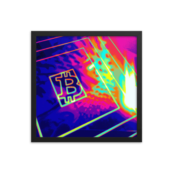 BITCOIN in SPLASHING COLOR - (FRAMED POSTER)