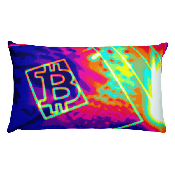 BITCOIN in SPLASHING COLOR - (PILLOW) BITCOIN in SPLASHING COLOR - (PILLOW), Size: 20×12
