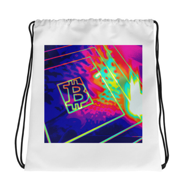 BITCOIN in SPLASHING COLOR - (DRAWSTRING BAG)