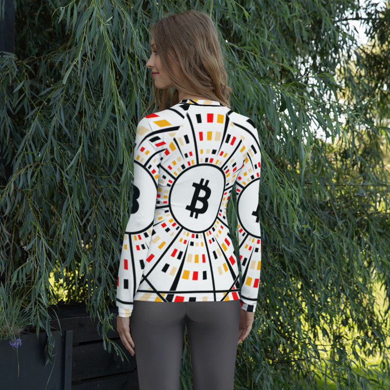 BITCOIN at HYPER SPEED - (WOMEN&#39;S RASH GUARD)