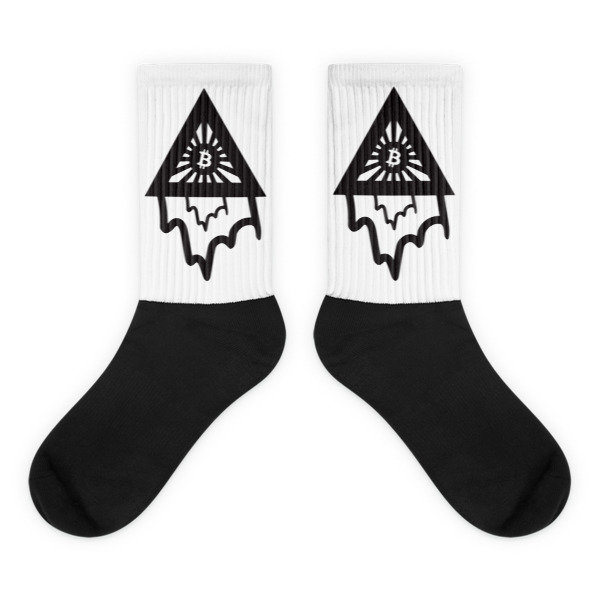 BITCOIN in the DRIPPING TRIANGLE - (SOCKS), Size: M (6-8)