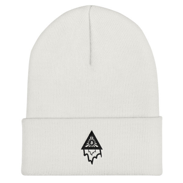 BITCOIN in the DRIPPING TRIANGLE - (BEANIE), Color: White