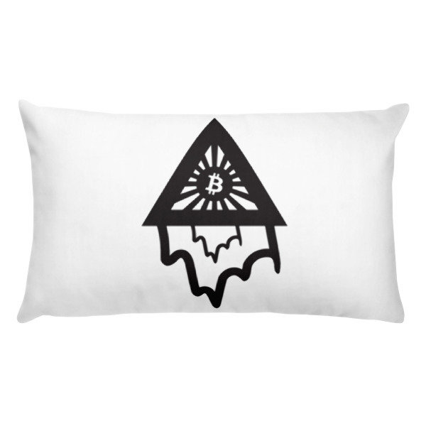 BITCOIN in the DRIPPING TRIANGLE - (PILLOW), Size: 20×12
