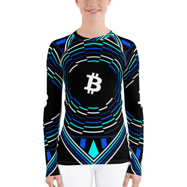 BITCOIN in FULL BLOSSOM - (WOMEN&#39;S RASH GUARD), Size: XS