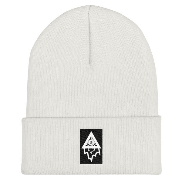 BITCOIN in the DRIPPING TRIANGLE - (BEANIE), Color: White