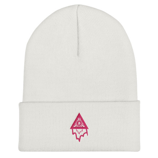 BITCOIN in the DRIPPING TRIANGLE - (BEANIE), Color: White