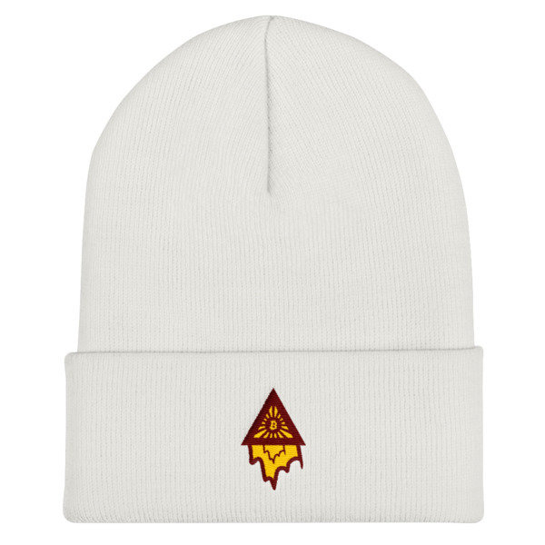 BITCOIN in the DRIPPING TRIANGLE - (BEANIE), Color: White