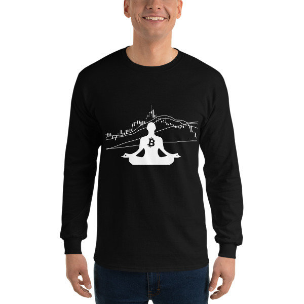 BITCOIN in the FLOW - (LONG SLEEVE SHIRT), Color: Black, Size: S