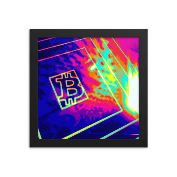 BITCOIN in SPLASHING COLOR - (FRAMED POSTER)