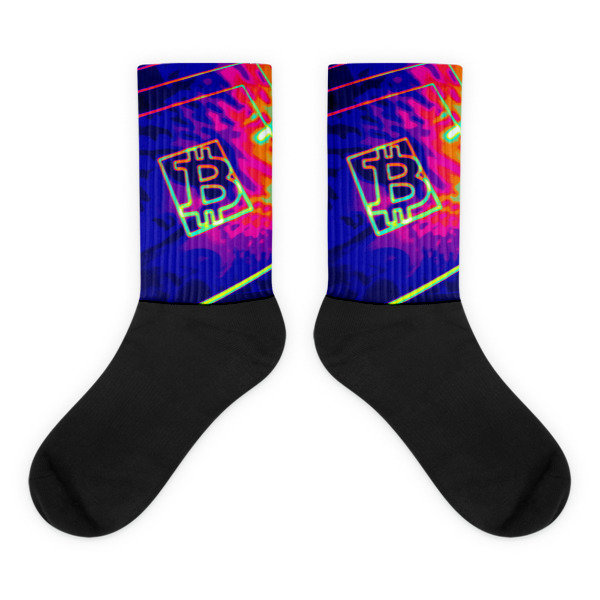 BITCOIN in SPLASHING COLOR - (SOCKS), Size: M (6-8)