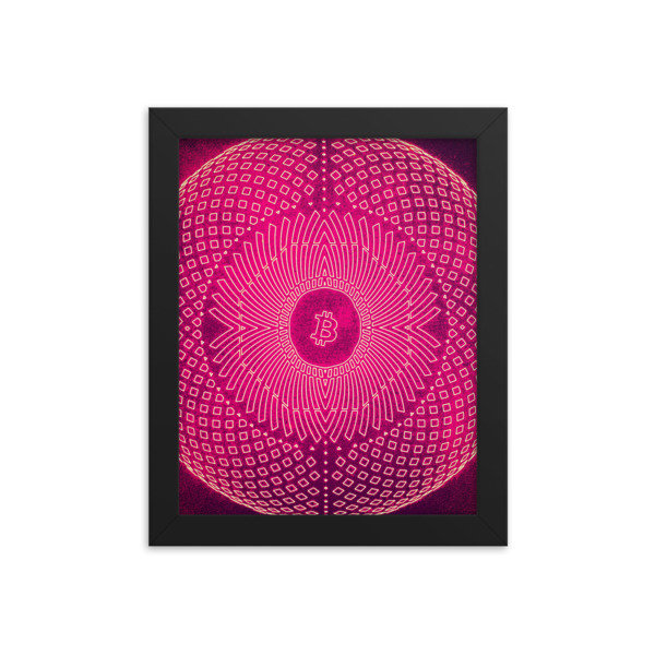 BITCOIN in GRIM DARKNESS - (FRAMED POSTER), Size: 8×10