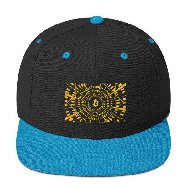 BITCOIN at HYPER SPEED - (SNAPBACK HAT), Color: Black/ Teal