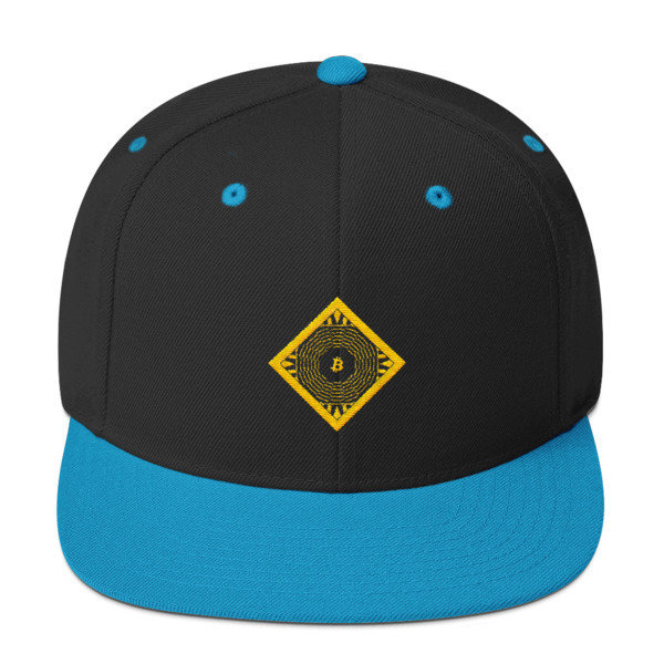 BITCOIN in FULL BLOSSOM - (SNAPBACK HAT), Color: Black/ Teal