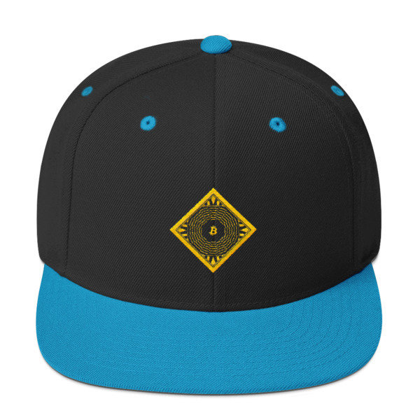 BITCOIN in FULL BLOSSOM - (SNAPBACK HAT), Color: Black/ Teal