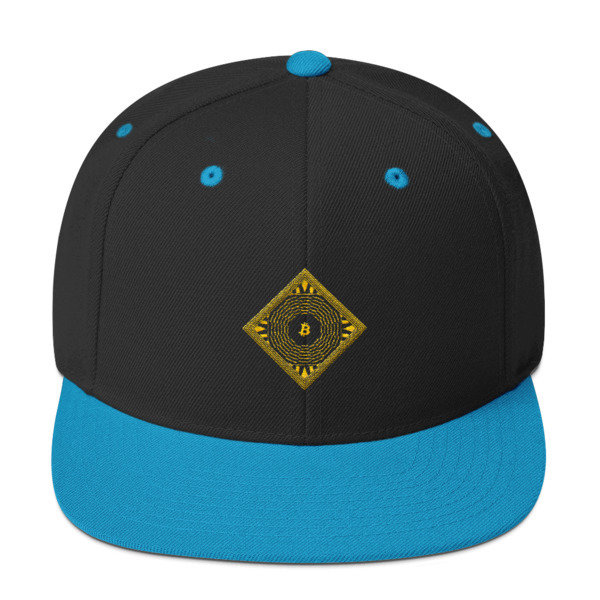 BITCOIN in FULL BLOSSOM - (SNAPBACK HAT), Color: Black/ Teal