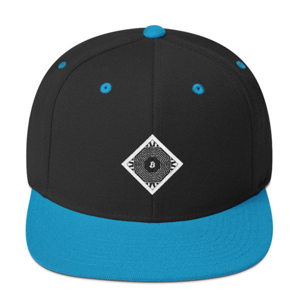 BITCOIN in FULL BLOSSOM - (SNAPBACK HAT), Color: Black/ Teal