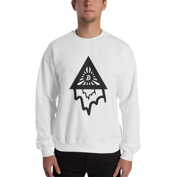 BITCOIN in the DRIPPING TRIANGLE - (SWEATSHIRT), Color: White, Size: S