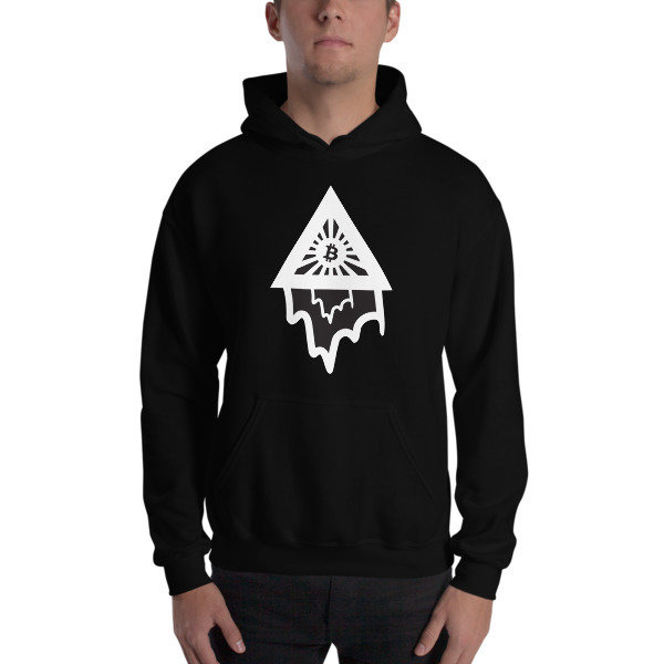 BITCOIN in the DRIPPING TRIANGLE - (HOODIE), Color: Black, Size: S