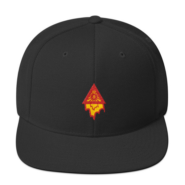 BITCOIN in the DRIPPING TRIANGLE - (SNAPBACK HAT), Color: Black