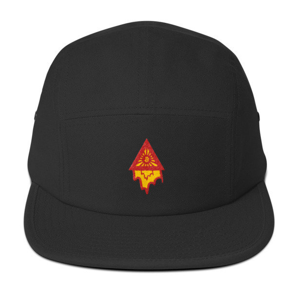 BITCOIN in the DRIPPING TRIANGLE - (FIVE PANEL CAP), Color: Black