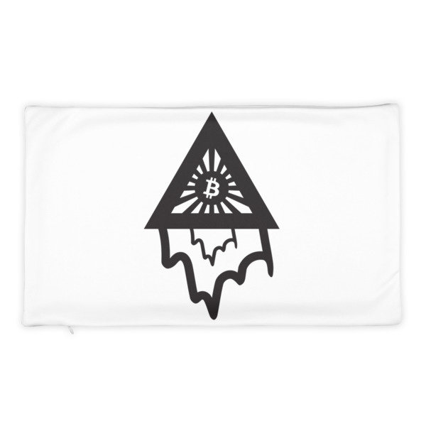 BITCOIN in the DRIPPING TRIANGLE - (PILLOW CASE), Size: 20×12