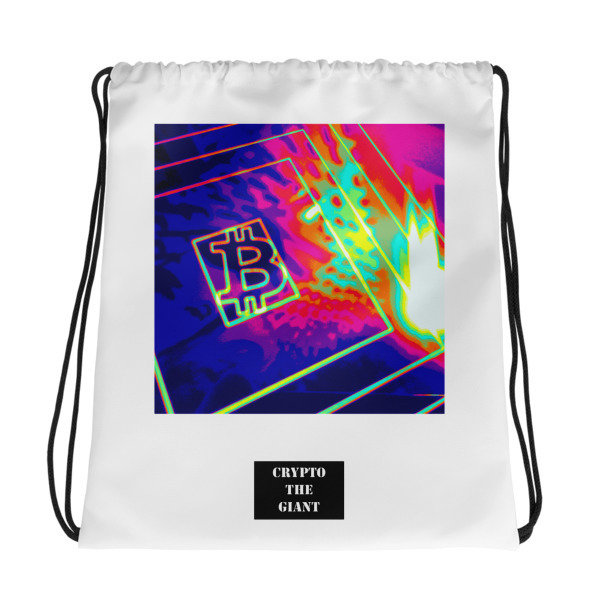 BITCOIN in SPLASHING COLOR - (DRAWSTRING BAG)