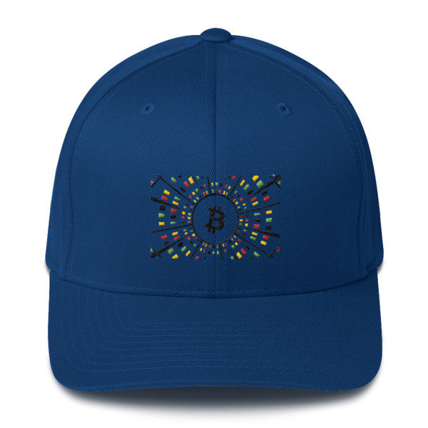 BITCOIN at HYPER SPEED - (FLEXFIT CAP), Color: Royal Blue, Size: S/M