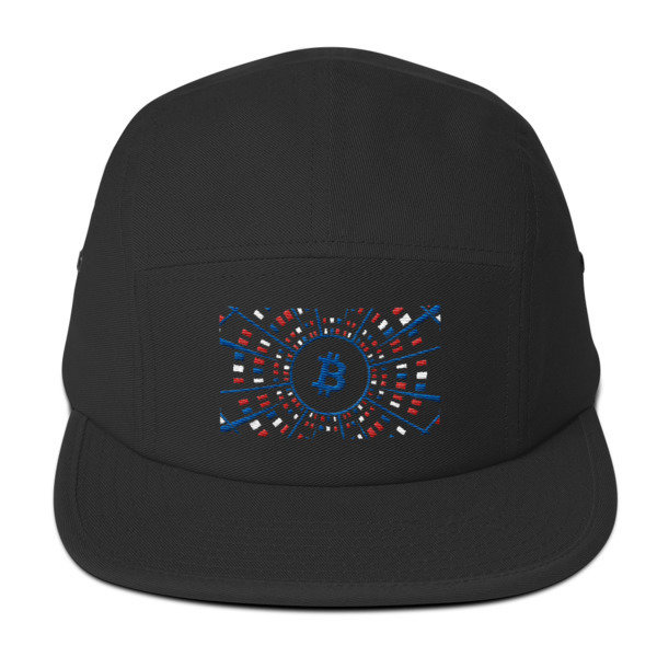 BITCOIN at HYPER SPEED - (FIVE PANEL CAP), Color: Black