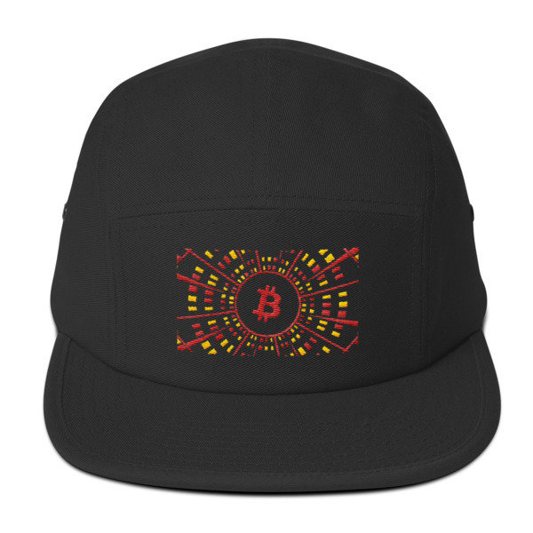 BITCOIN at HYPER SPEED - (FIVE PANEL CAP), Color: Black