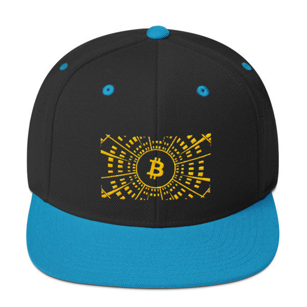 BITCOIN at HYPER SPEED - (SNAPBACK HAT), Color: Black/ Teal