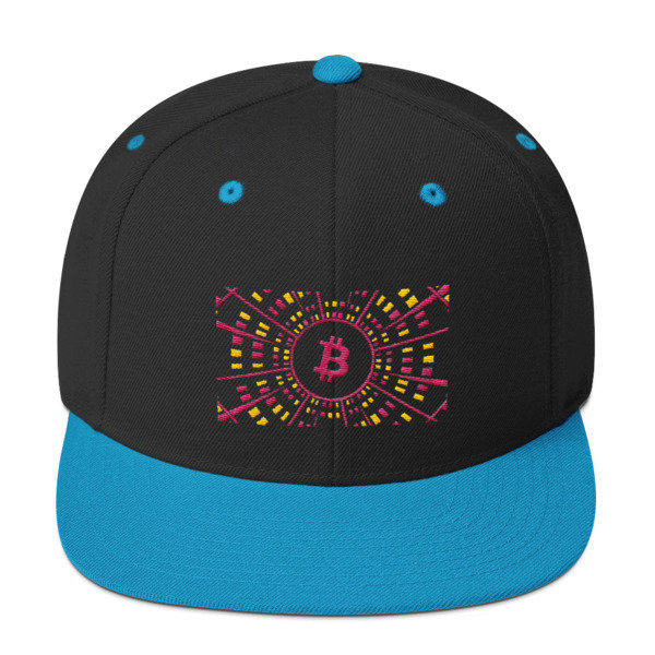 BITCOIN at HYPER SPEED - (SNAPBACK HAT), Color: Black/ Teal